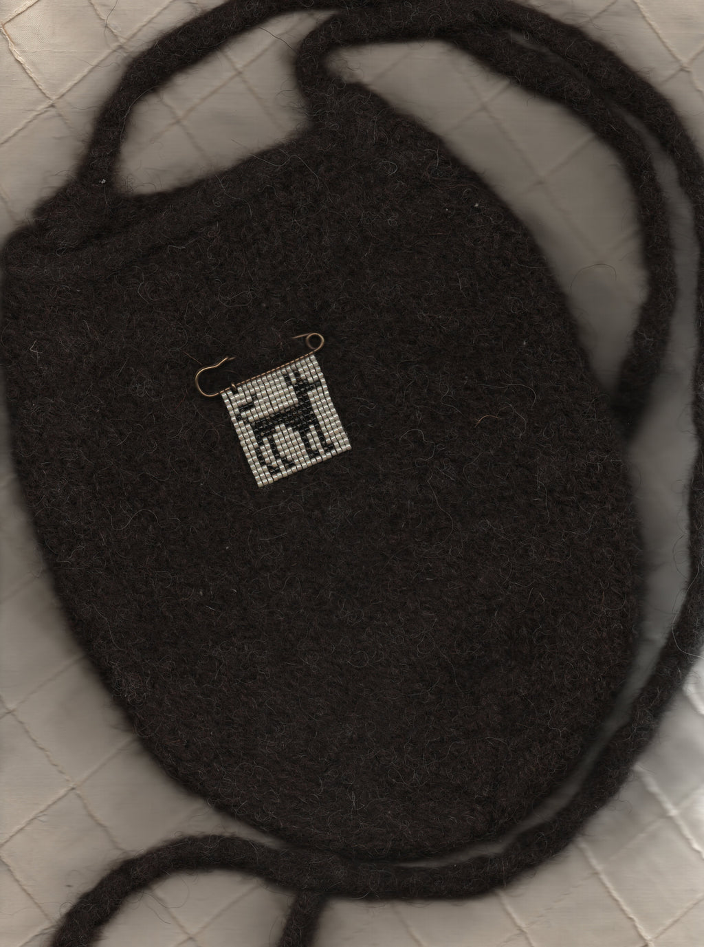 Felted Pocket with Guardian Pin [Hound]