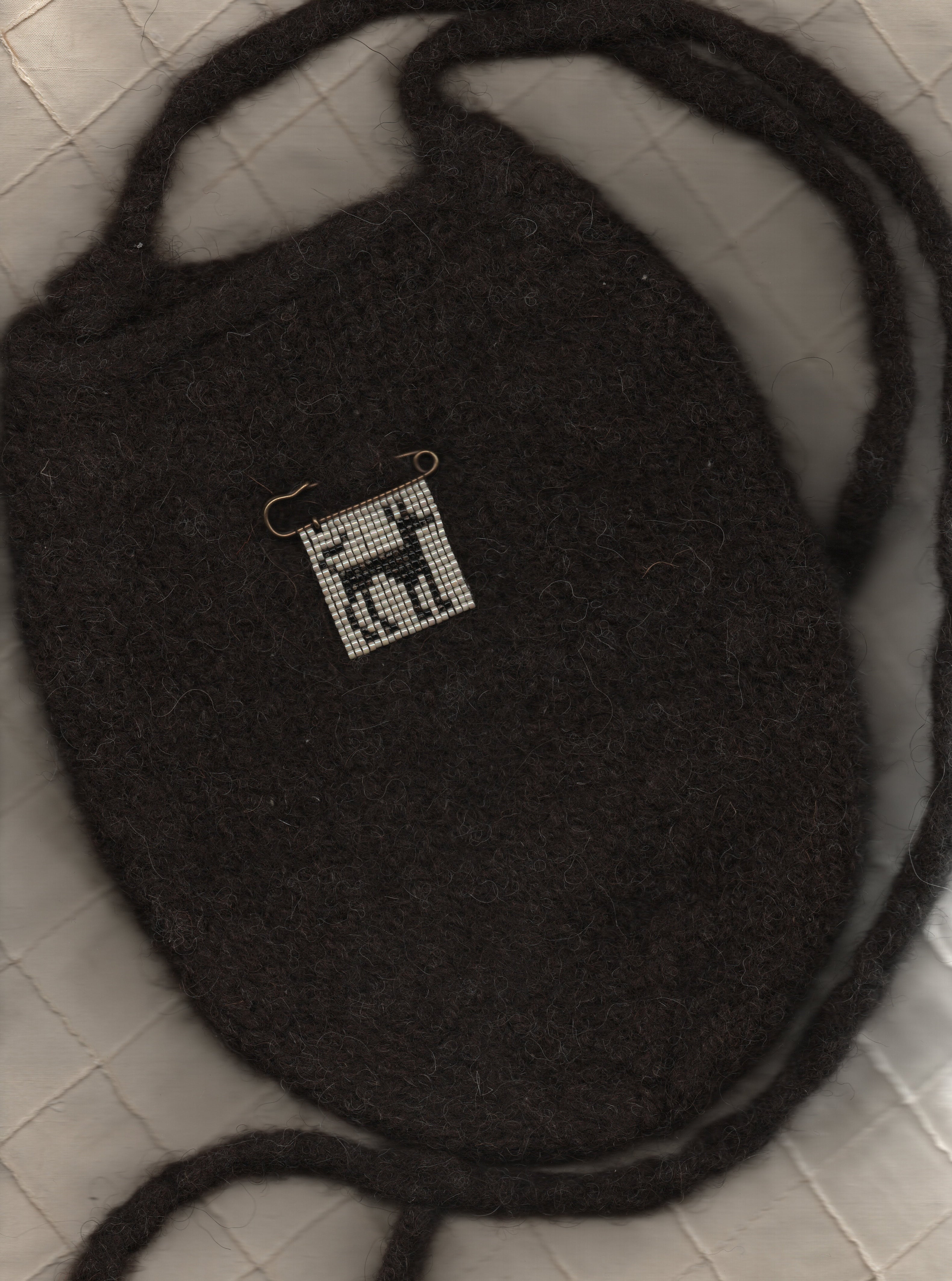 Felted Pocket with Guardian Pin [Hound]